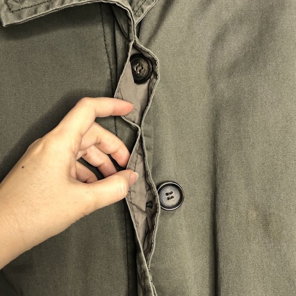 J. Crew Men Military Coat Two Layers Fleece Vest & Canvas Jacket M Army Green - Picture 7 of 12